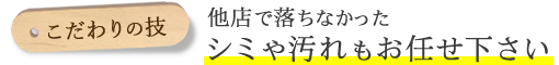 料金無料　こだわりの染み抜き